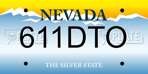 611DTO Nevada License Plate