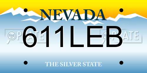 611LEB Nevada License Plate
