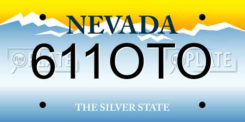 611OTO Nevada License Plate