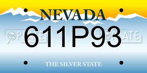 611P93 Nevada License Plate