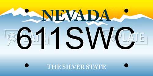 611SWC Nevada License Plate