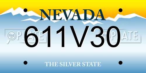 611V30 Nevada License Plate