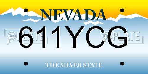 611YCG Nevada License Plate