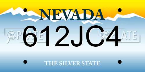 612JC4 Nevada License Plate
