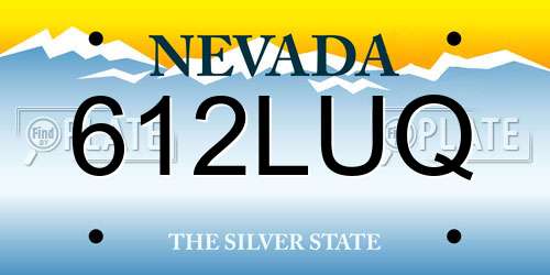 612LUQ Nevada License Plate