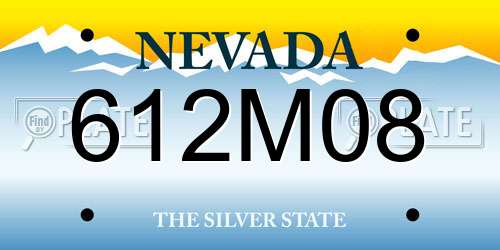 612M08 Nevada License Plate