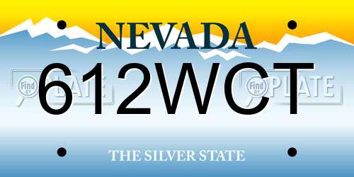 612WCT Nevada License Plate