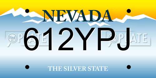 612YPJ Nevada License Plate