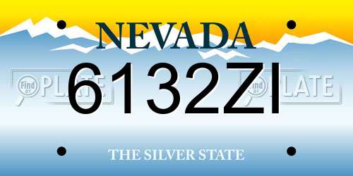 6132ZI Nevada License Plate