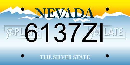 6137ZI Nevada License Plate