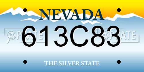 613C83 Nevada License Plate