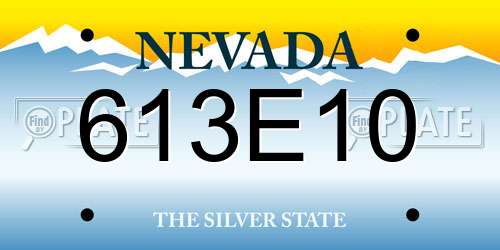 613E10 Nevada License Plate