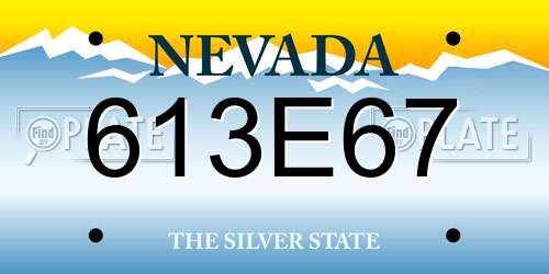 613E67 Nevada License Plate