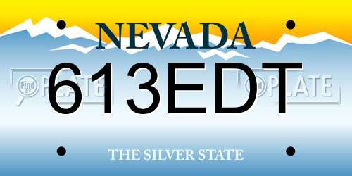 613EDT Nevada License Plate