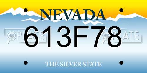 613F78 Nevada License Plate