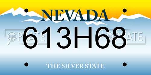 613H68 Nevada License Plate