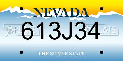 613J34 Nevada License Plate
