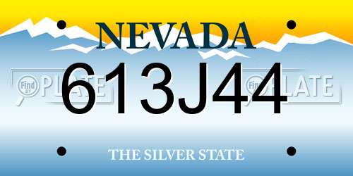 613J44 Nevada License Plate
