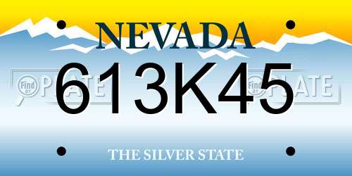 613K45 Nevada License Plate