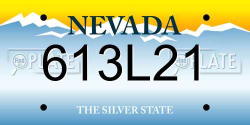 613L21 Nevada License Plate