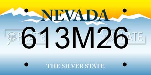 613M26 Nevada License Plate
