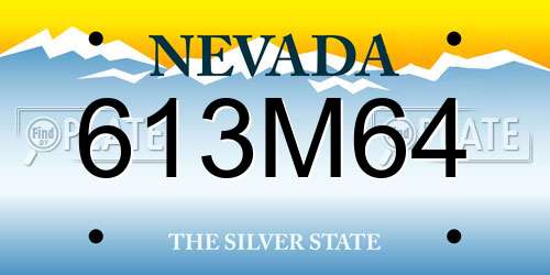 613M64 Nevada License Plate