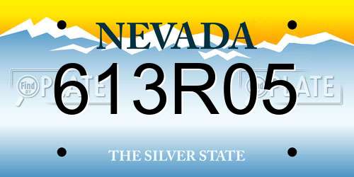 613R05 Nevada License Plate