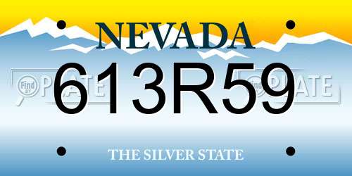 613R59 Nevada License Plate