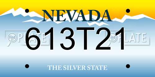 613T21 Nevada License Plate