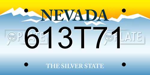 613T71 Nevada License Plate