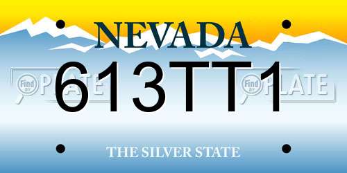 613TT1 Nevada License Plate
