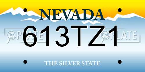 613TZ1 Nevada License Plate