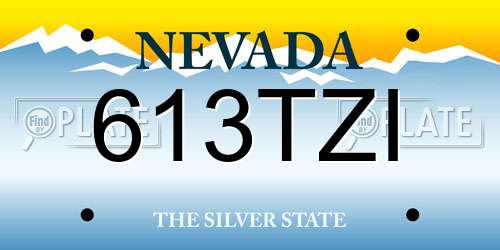 613TZI Nevada License Plate