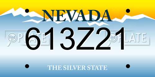 613Z21 Nevada License Plate