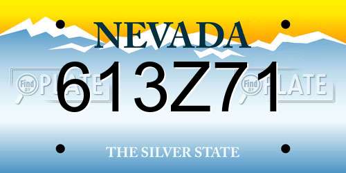613Z71 Nevada License Plate