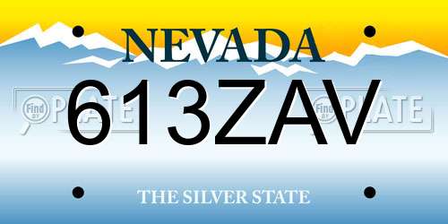 613ZAV Nevada License Plate