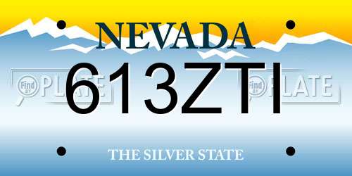 613ZTI Nevada License Plate