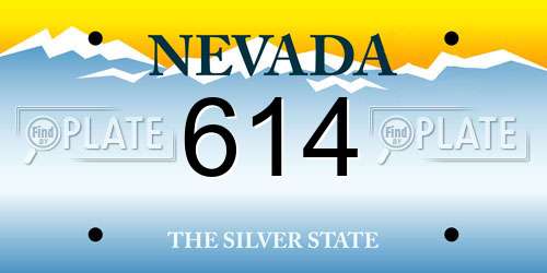 614 Nevada License Plate