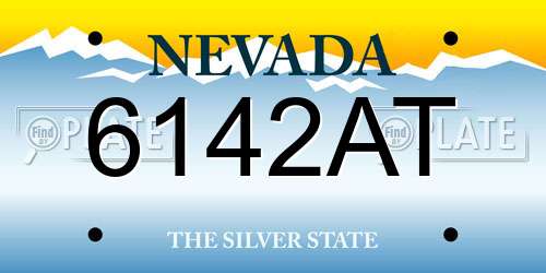 6142AT Nevada License Plate