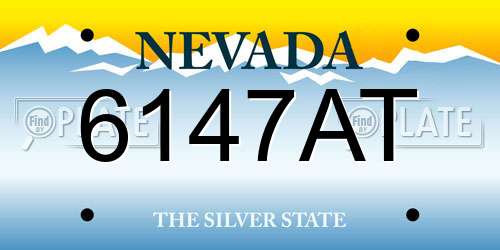 6147AT Nevada License Plate