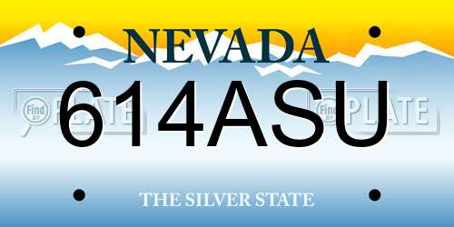 614ASU Nevada License Plate
