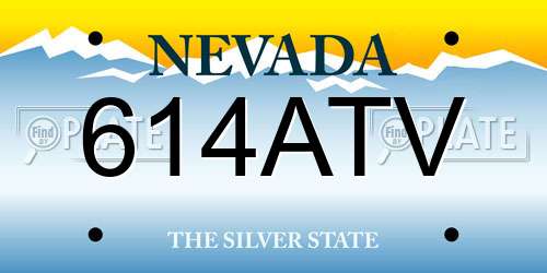 614ATV Nevada License Plate