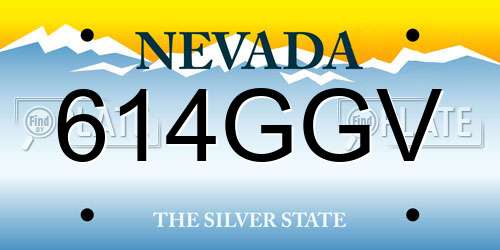 614GGV Nevada License Plate
