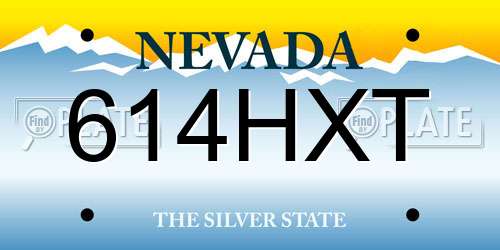 614HXT Nevada License Plate