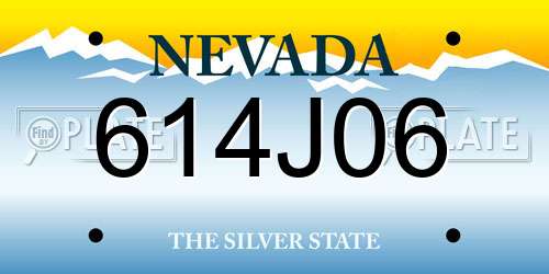 614J06 Nevada License Plate