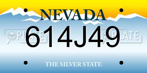 614J49 Nevada License Plate