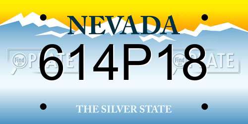 614P18 Nevada License Plate