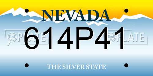 614P41 Nevada License Plate