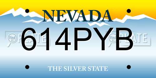 614PYB Nevada License Plate