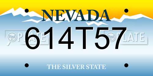 614T57 Nevada License Plate